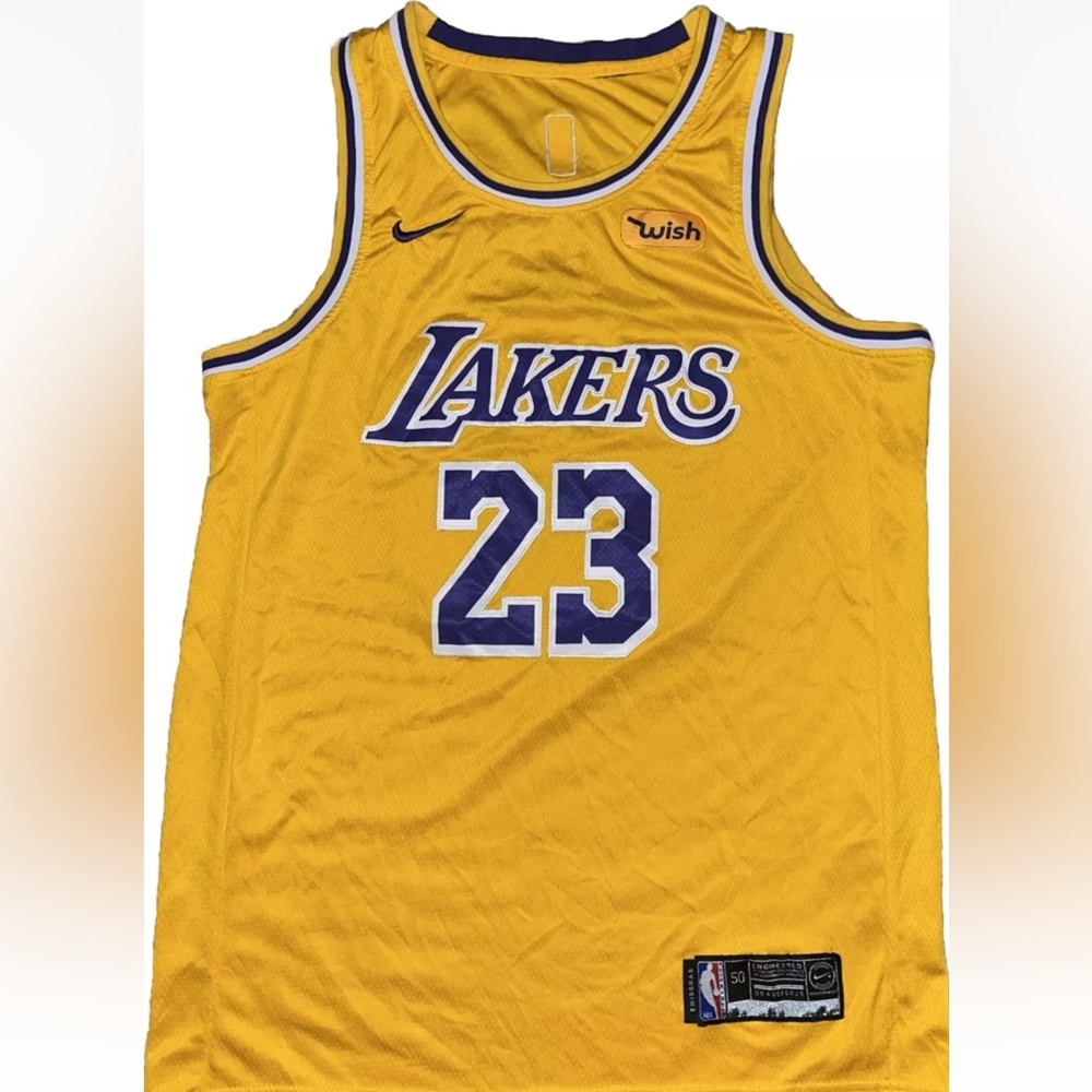 Los Angeles NBA LA LAKERS LEBRON JAMES Nike Gold Yellow Jersey #23